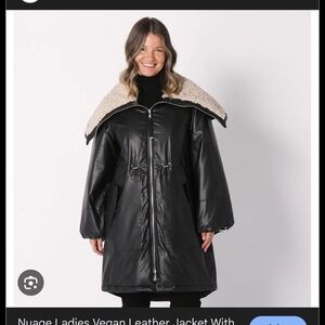 NWT Black Jacket with faux Shearling Collar